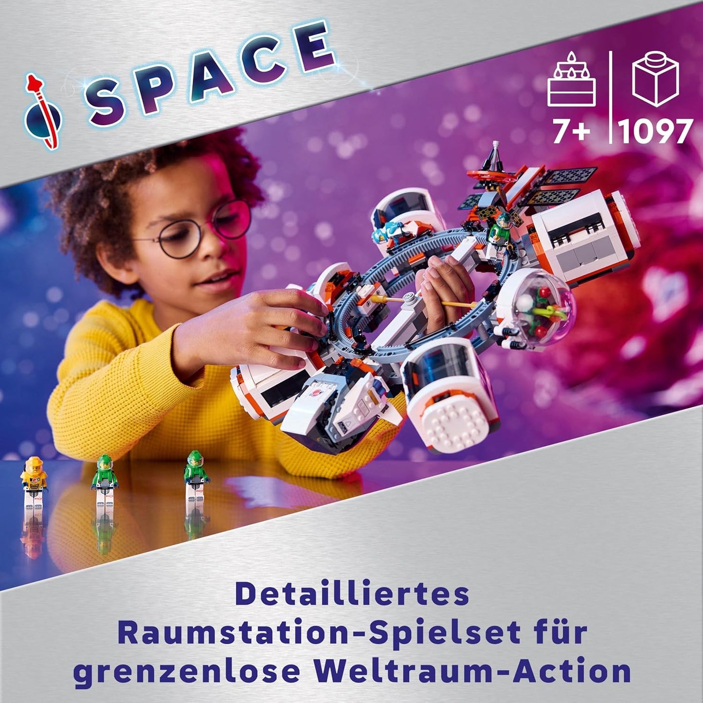 LEGO City Weltraum Modulare Raumstation, Raumschiff Modell mit Weltraumfahrzeugen, Geschenk für Kinder, Jungen und Mädchen ab 7 Jahren, Modulare Forschungsstation mit 6 Astronaut-Figuren 60433