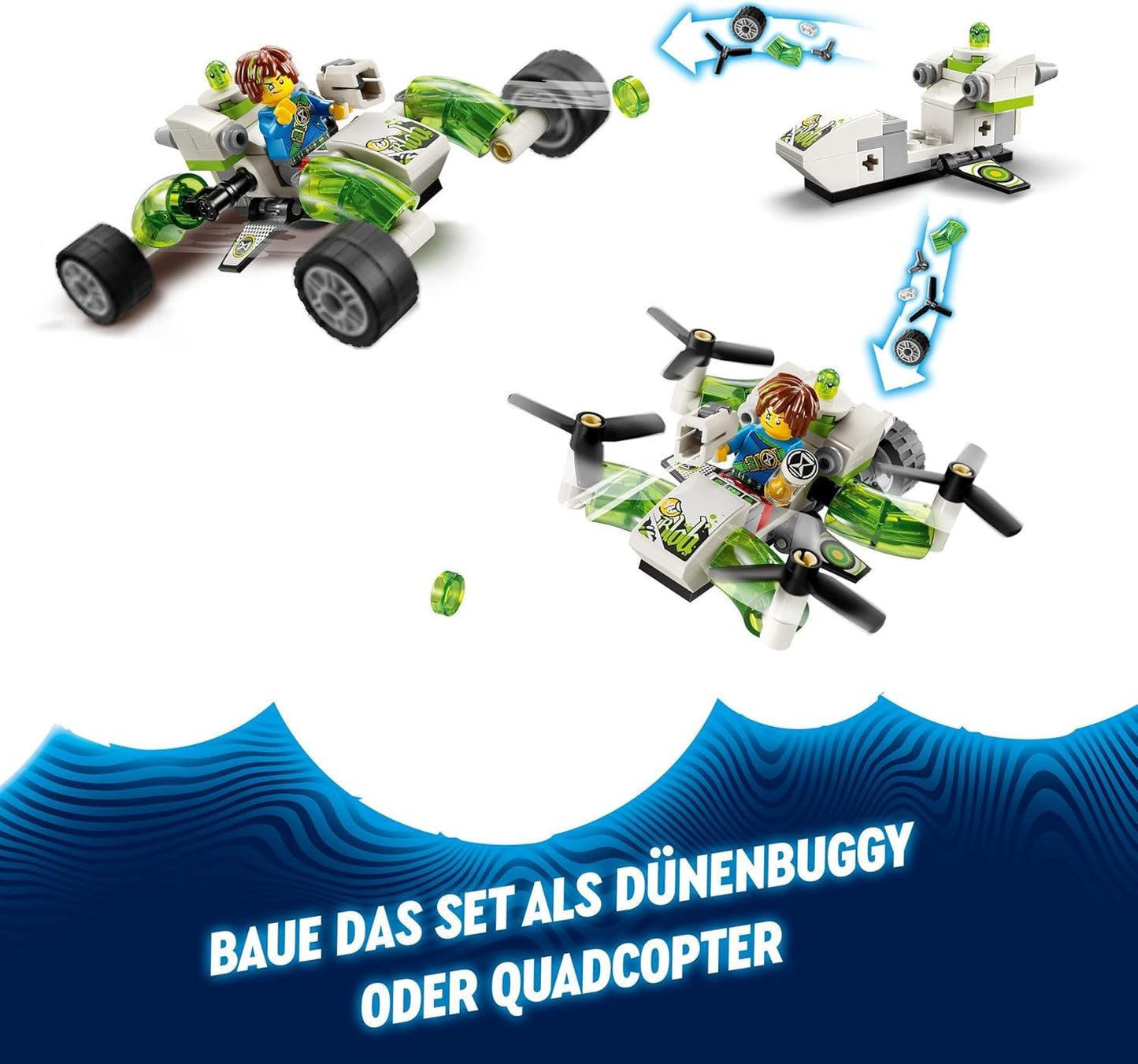 LEGO DREAMZzz 2-in-1 Mateos Off-Road Racer, Build Beach Buggy or Quadcopter, Vehicle Construction Set with Car and Plane Toy for Children, Fantasy Gift for Boys and Girls from 7 Years, 71471