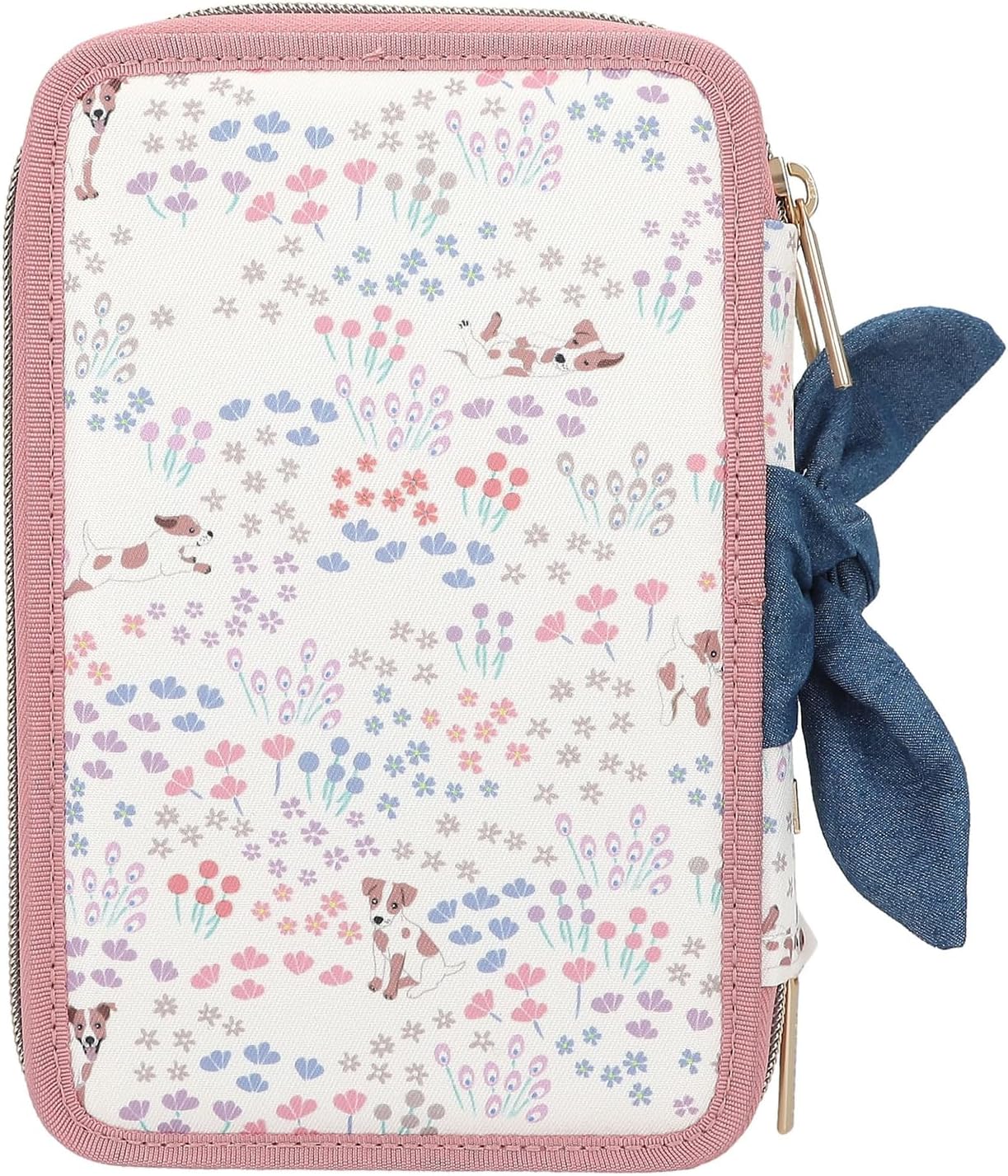 TOPModel Velo Fleur Triple Pencil Case with Pens, multicoloured, Modern