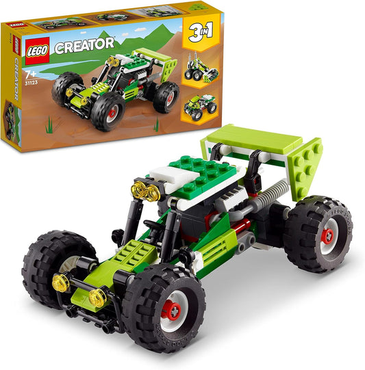 LEGO 31123 Creator 3-in-1 Off-Road Buggy, Quad, Compact Loader, Toy Vehicles for Children from 7 Years, Excavator, Toy Car