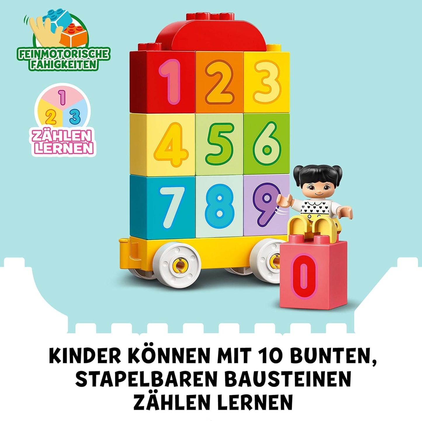 LEGO DUPLO Zahlenzug - Zählen lernen, Zug Spielzeug, Lernspielzeug für Kinder ab 1, 5 Jahren, Baby Spielzeug für Mädchen und Jungen 10954