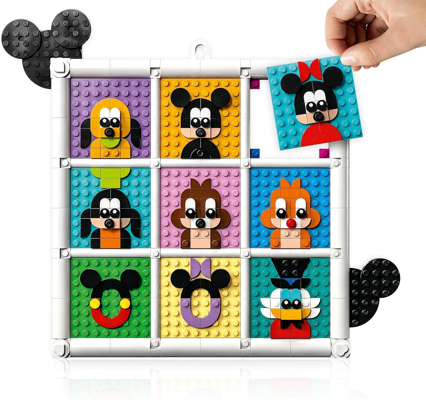 LEGO 43221 Disney 100 Years Disney Cartoon Icons, Craft Set and DIY Set as Wall Art and Bedroom Accessories, with Mickey Mouse etc.