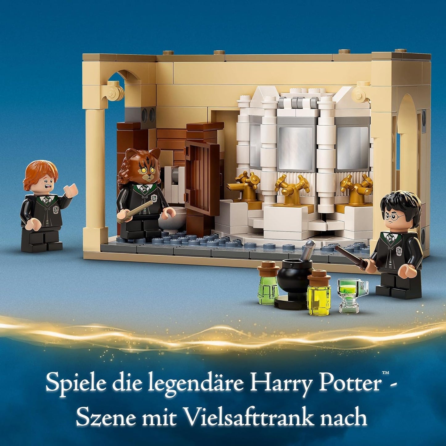 LEGO 76386 Harry Potter Hogwarts: Polyjuice Poison Mistake Set for 20th Anniversary with Harry as a Golden Mini Figure, Fan Item