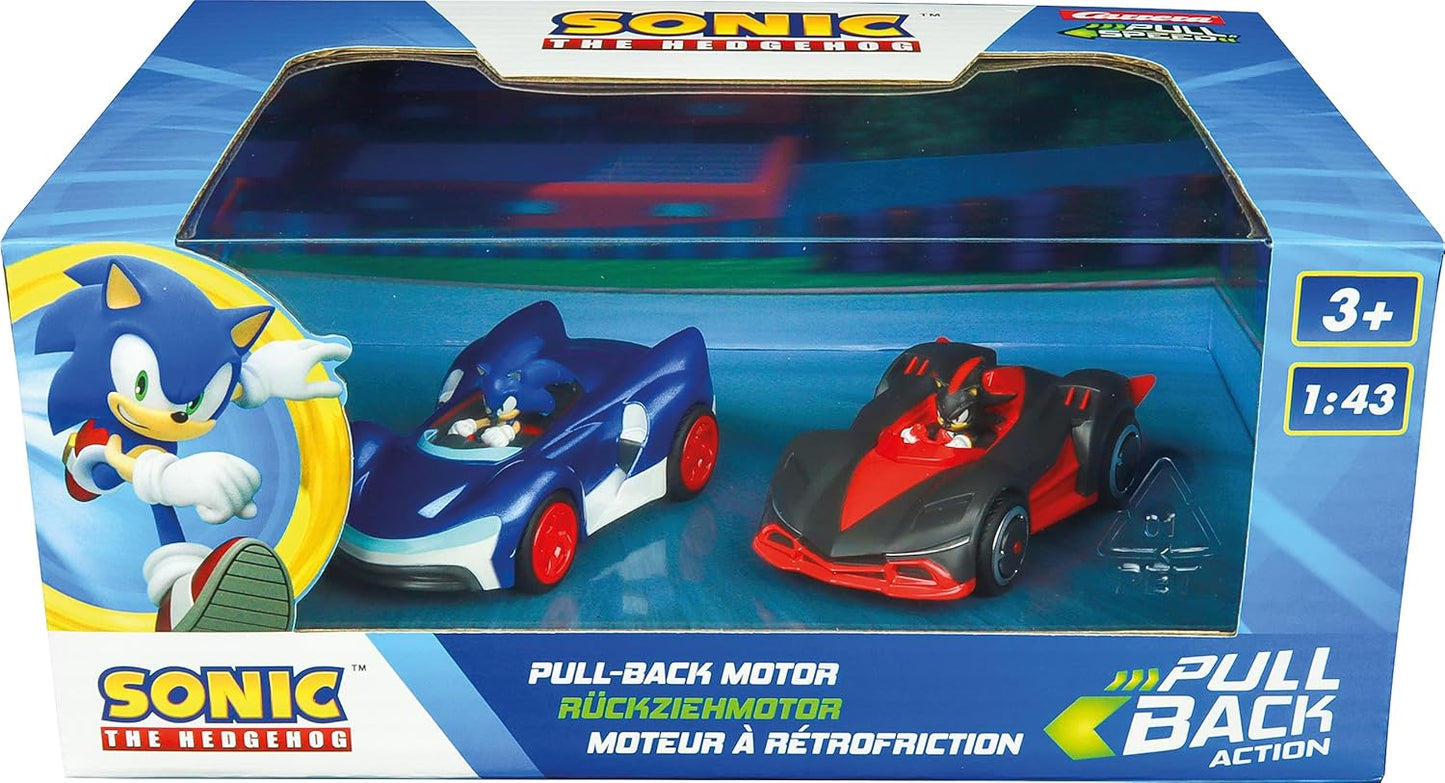 Pull & Speed - 15813023 - Sonic the Hedgehog I 2 Vehicles with Pull-Back Motor I Authentic SonicI Characters I Ideal as a Gift or for Your Own Collection I Scale 1:43 I from 3 Years