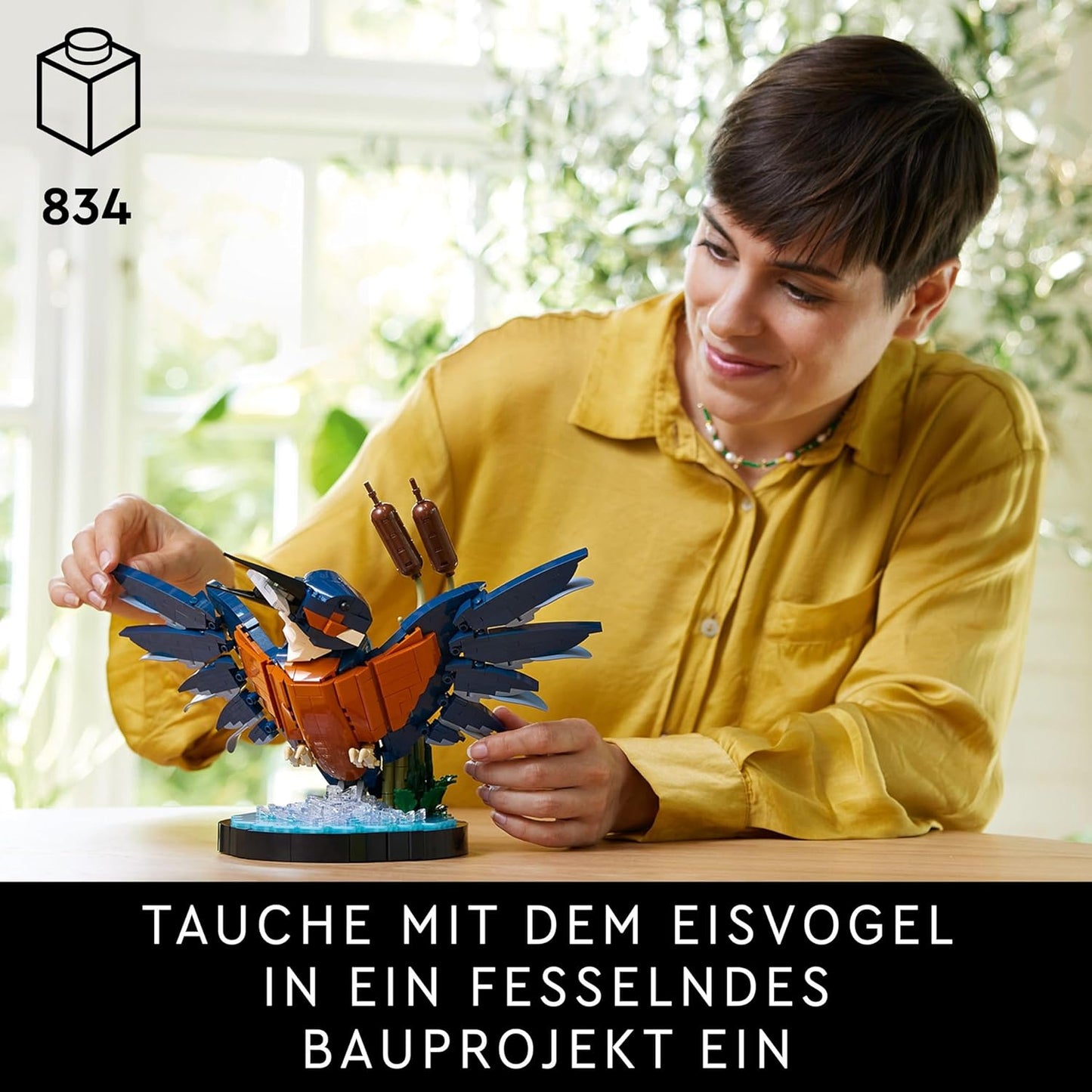 LEGO Icons Eisvogel Modellbausatz für Erwachsene, Vogel-Modell fürs Wohnzimmer oder Büro, Wohn- und Homeoffice-Deko, Geschenk für Vogelliebhaber und Ornithologen, Frauen und Männer 10331