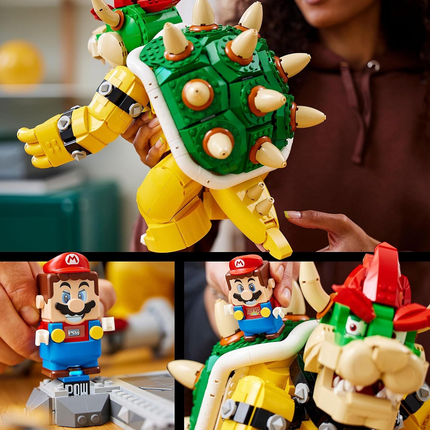 LEGO Super Mario The Mighty Bowser 3D Model Kit, Large Collectable Articulated Figure Set, Includes Duel Platform, Gift Idea for Fans to Display as Room Decoration 71411