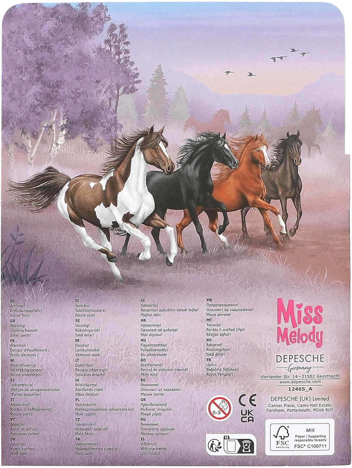 Depesche 12465 Miss Melody Mini Sticker Fun Sticker Book with 12 Background Pages to Design Yourself Includes 7 Sheets of Stickers