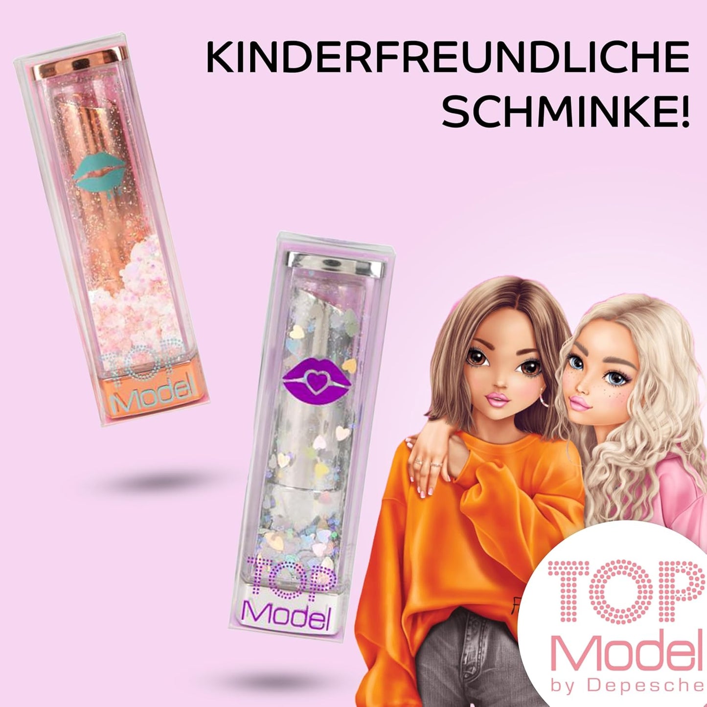 TOPModel Beauty and Me Lipstick Confetti Set of 2 in 2 Colours - Child-Friendly Makeup Set - Ideal for Girls