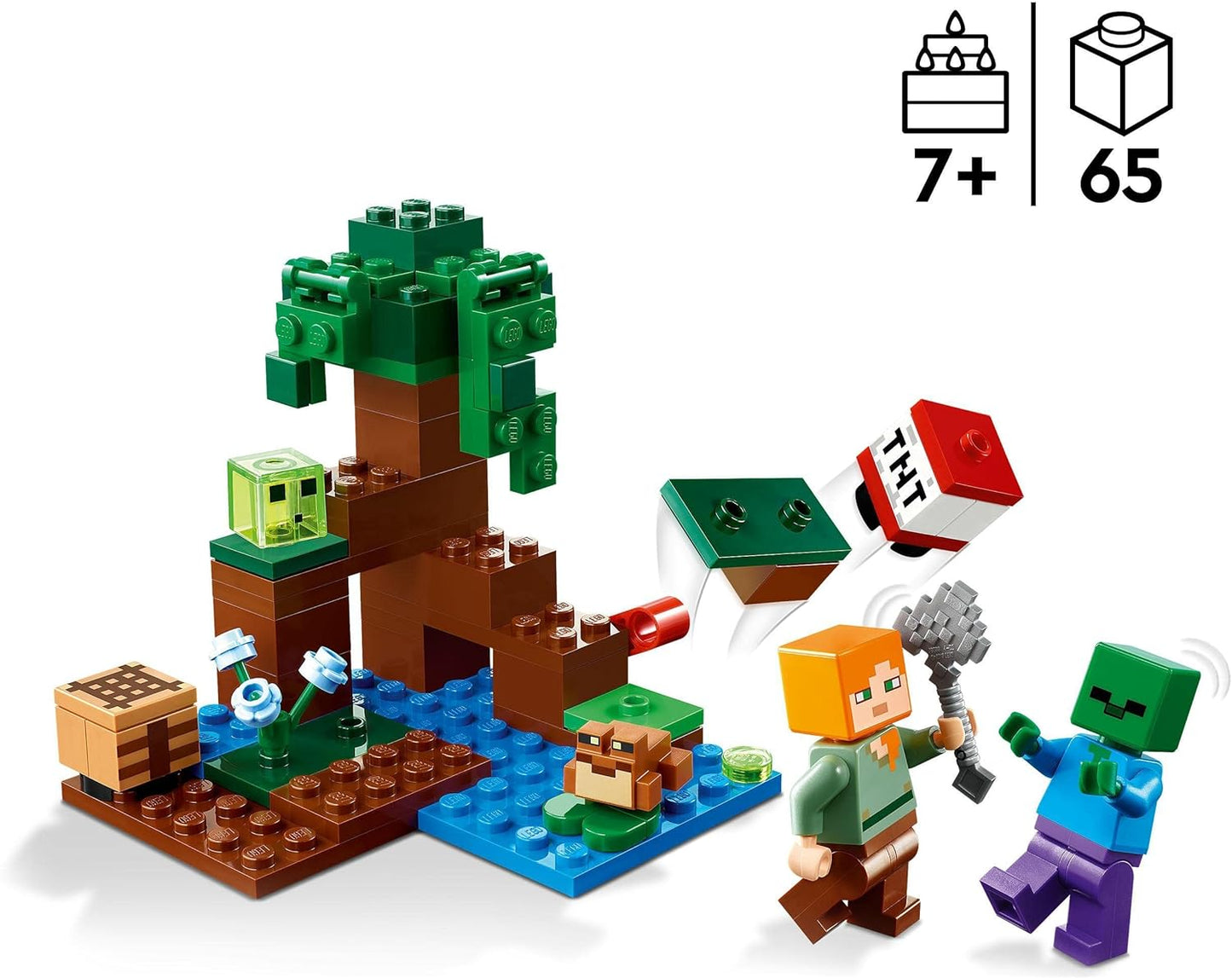 LEGO Minecraft 21240 The Swamp Adventure Set, Toy with Figures with Alex and Zombie Figures in Biome, Birthday Gift for Children from 8 Years