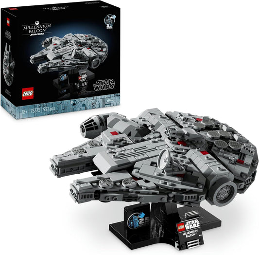 LEGO Star Wars Millennium Falcon 25th Anniversary Set for Adults, Buildable Starship Collectible from A New Hope Spaceship Model Kit, Gifts for Men, Women 75375