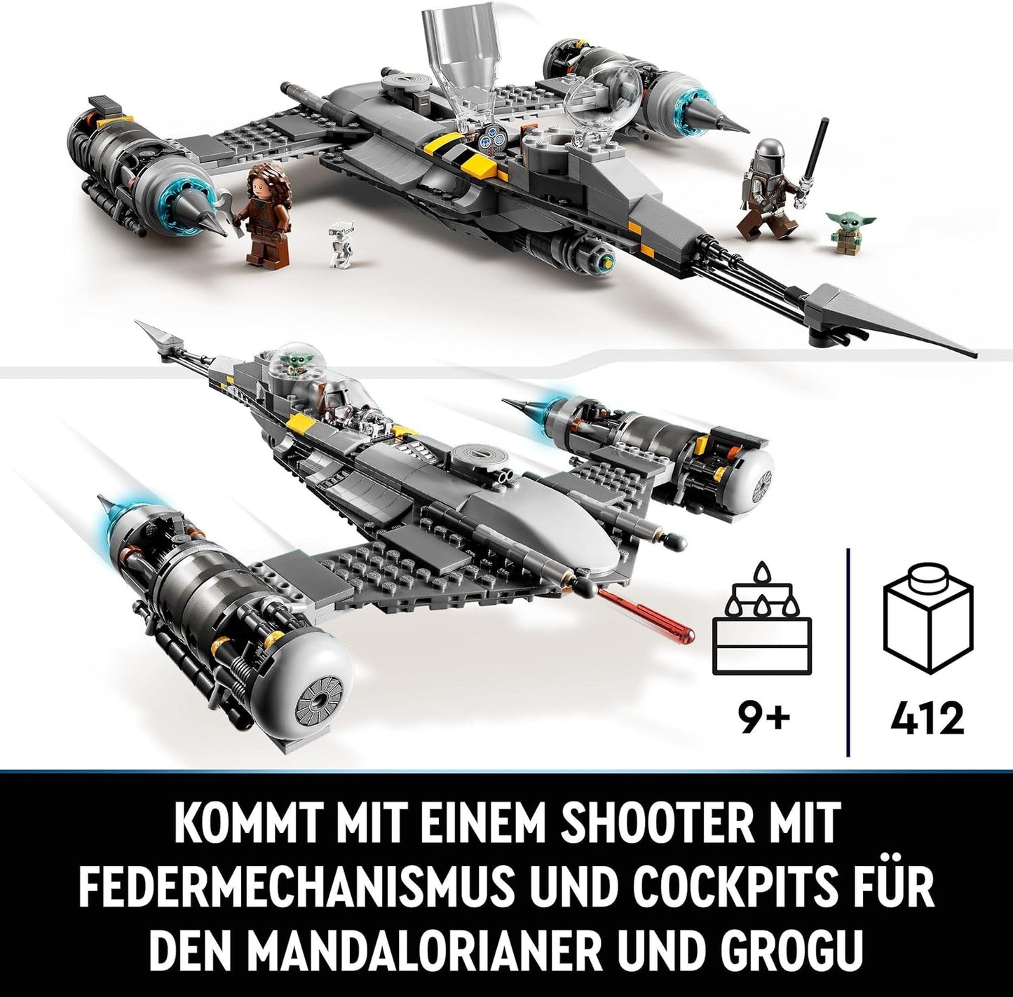 LEGO 75325 Star Wars The N-1 Starfighter of the Mandalorian; Book of Boba Fett; Building Toy Set with Baby Yoda Figure