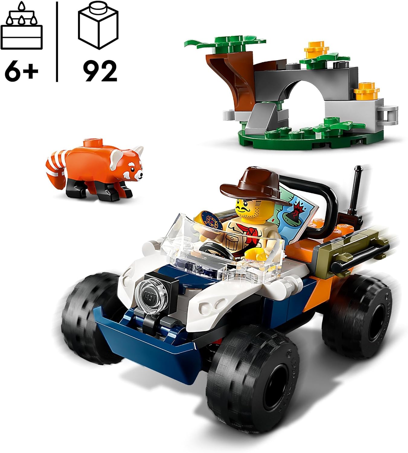 LEGO City Jungle Explorer Quad, Jungle Toy for Boys and Girls from 6 Years, Gift Ideas for Children, Quad with Adventurer Mini Figure and Animal Figure 60424