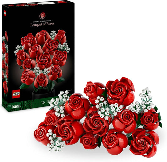 LEGO Icons Bouquet of Roses, Artificial Flowers Set for Adults, Botanical Collection, Home Décor Accessories, Valentine’s Day Treat, Gifts for Women, Men, Her or Him, Relaxing Activities 10328