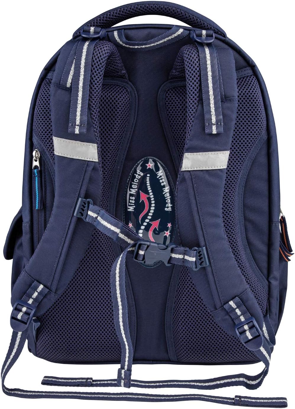 Depesche Miss Melody 10990 School Backpack with Horse Motif, Dark Blue School Satchel, Approx. 44 x 34 x 24 cm, 19.6 Litres/960 g, Many Compartments, Back Vented and Padded, Adjustable Straps