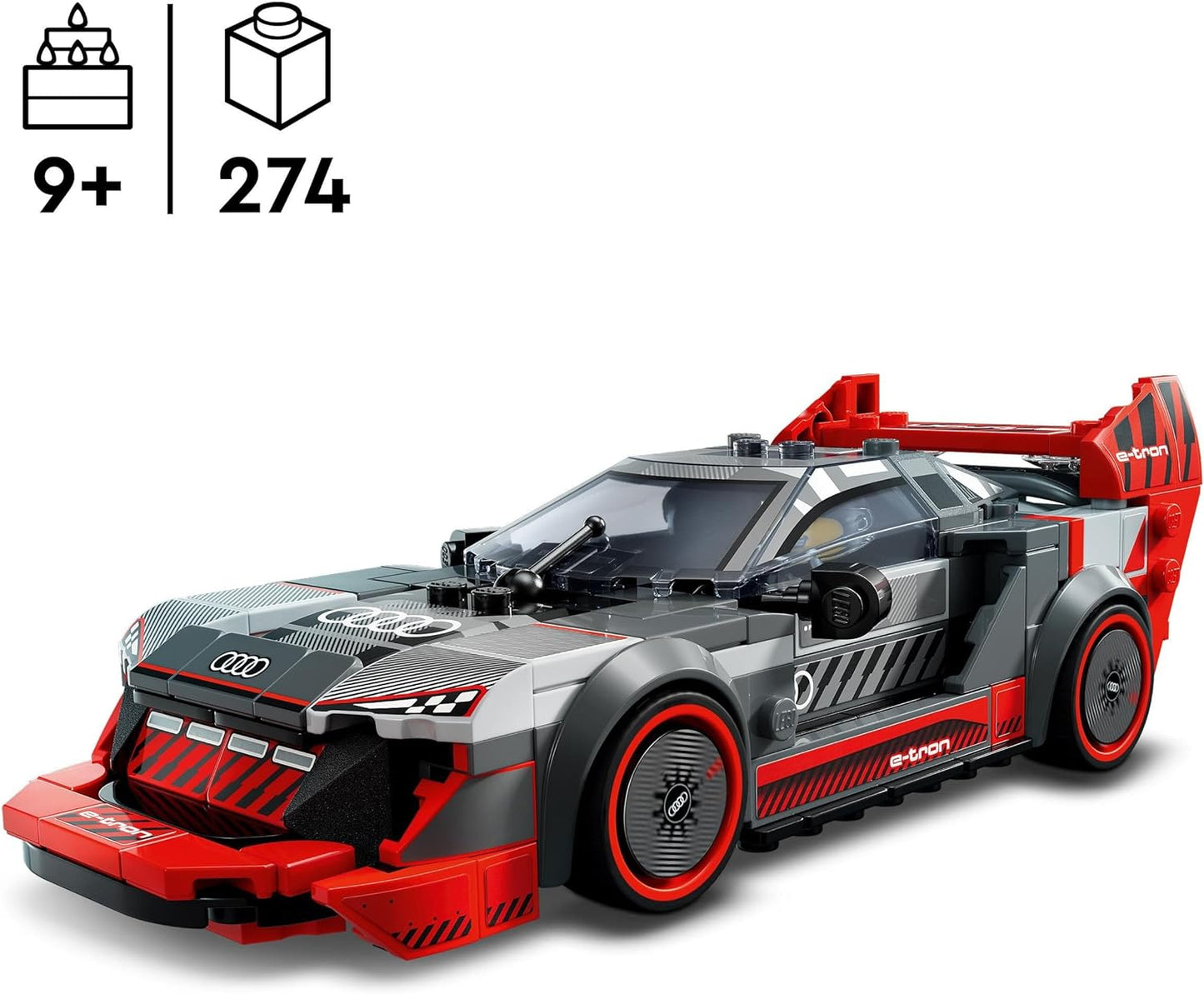 Lego Speed Champions Audi S1 e-tron Quattro Racing Car Set with Car Toy for Building, Playing with and Displaying, Model Car for Children, Gift for 9 Year Old Boys and Girls 76921