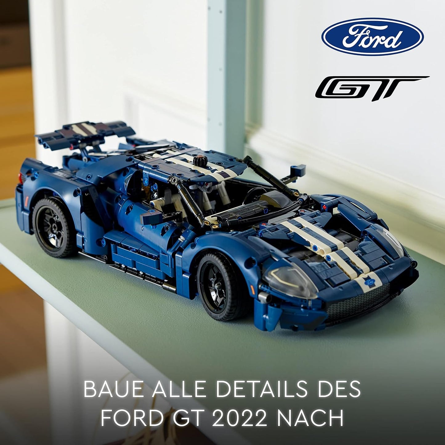 LEGO 42154 Technic Ford GT 2022 Adult Car Model Kit, 1:12 Scale Supercar with Authentic Features, Advanced Collector Set