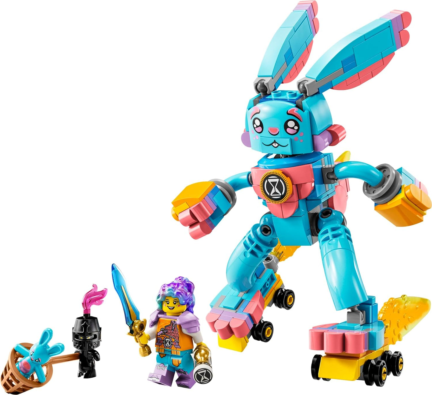 LEGO DREAMZzz 2-in-1 Izzie and Her Rabbit Bunchu Set, Buildable Rabbit Toy with Roller Skates, 2 Types for Imaginative Play, Based on the TV Series, for Girls, Boys from 7 Years 71453