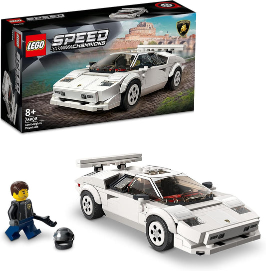 LEGO Speed Champions Lamborghini Countach Model Car Kit with Cockpit for 2 Figures, Racing Car as a Gift for Children, Boys and Girls from 8 Years, 2022 Collection 76908