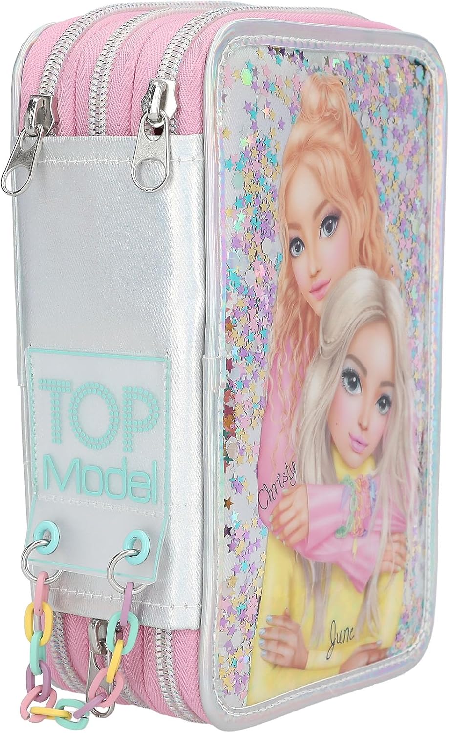 TOPModel Electric 3-Compartment Pencil Case with Pens