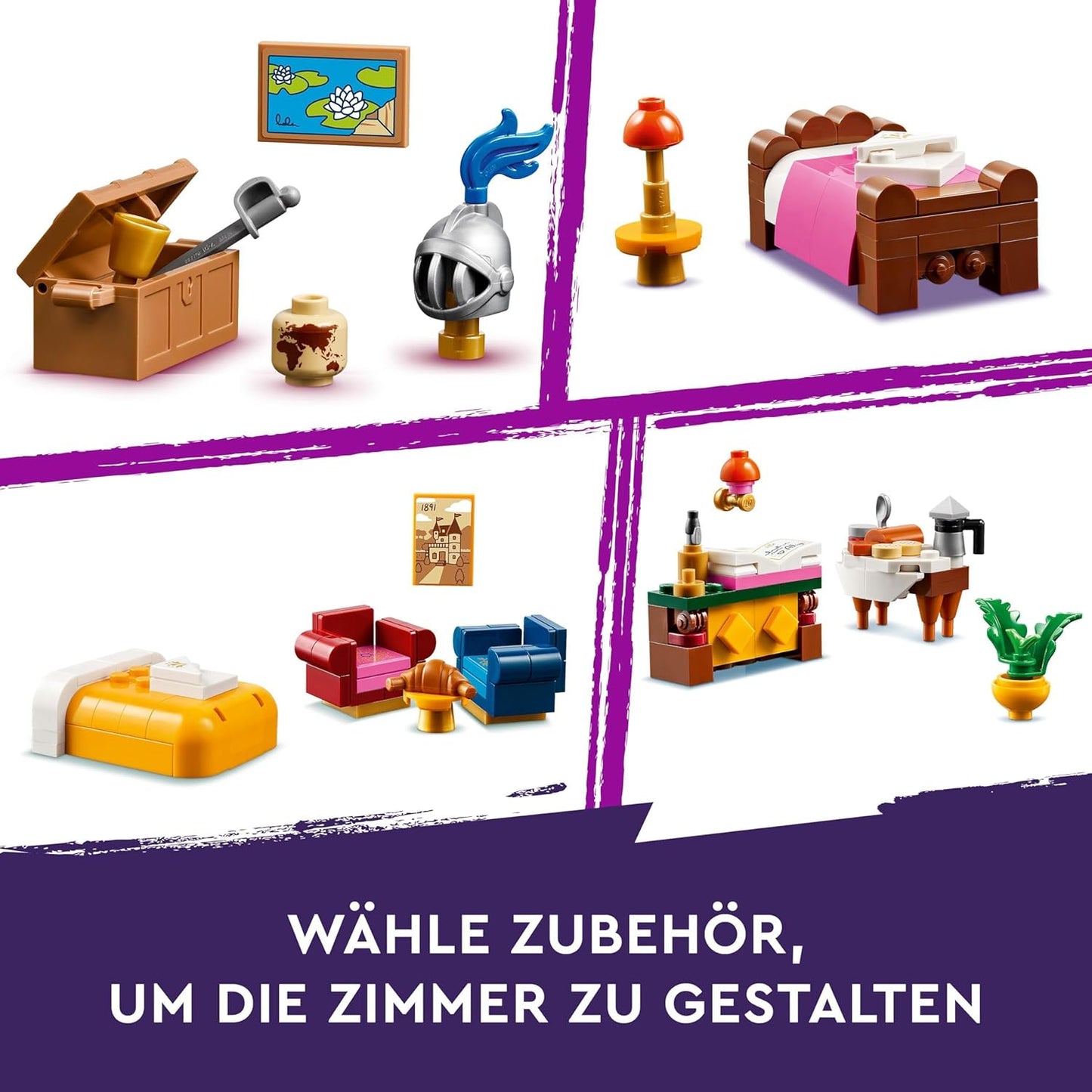 LEGO Friends Castle with Holiday Accommodation, Hotel Playset for Children and Teenagers from 12 Years with 4 Toy Figures, Dog and Accessories, Gift Idea for Girls and Boys 42638