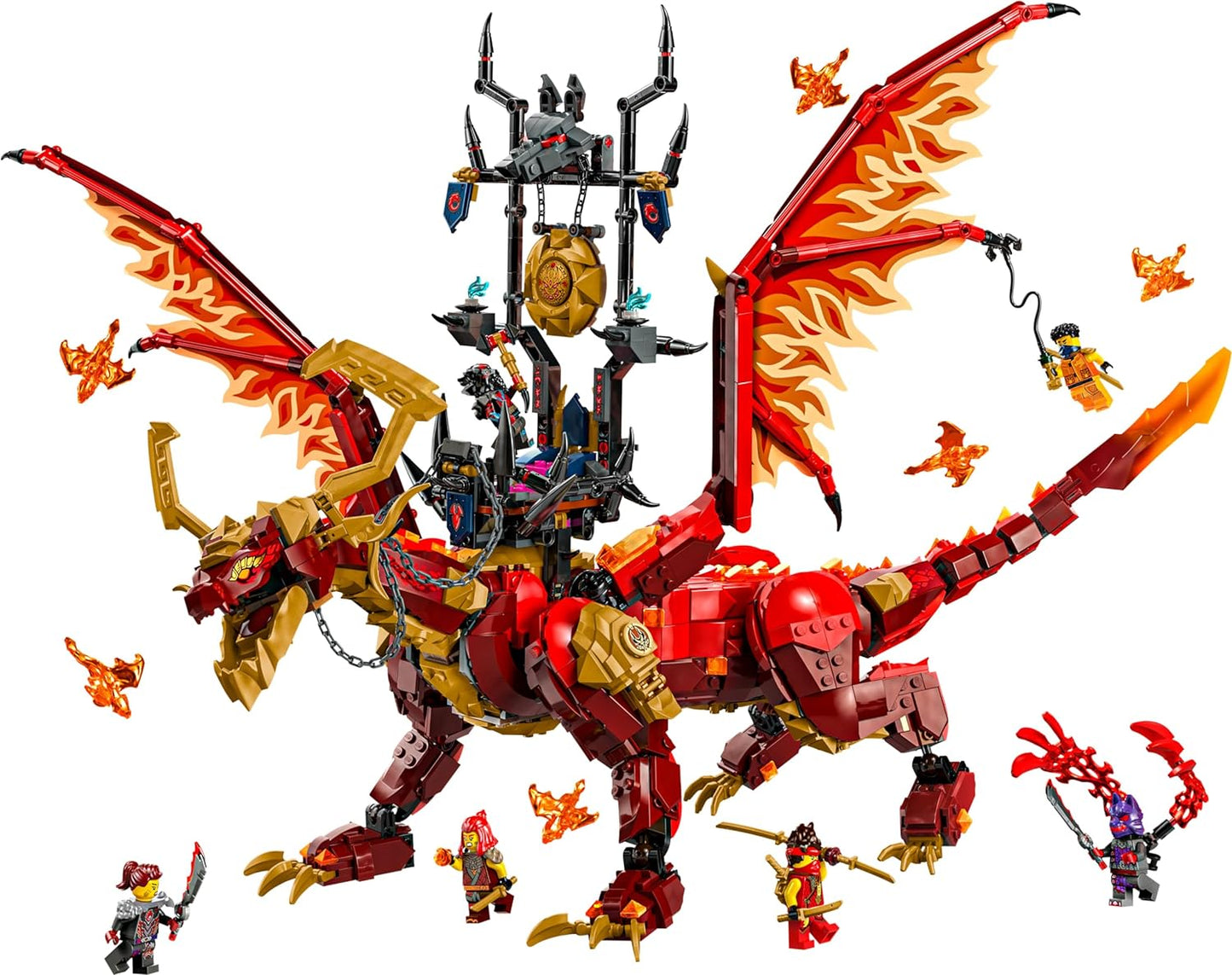 LEGO Ninjago Spring Dragon of Movement, Adventure Toy for Children, Ninja Playset with 6 Mini Figures, Birthday Gift for Boys and Girls from 12 Years, Fantasy Play Set 71822