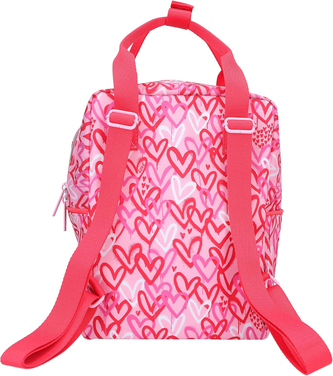 Depesche 12232 TOPModel One Love Backpack for Children in Red and Pink with Plush Heart, Bag with Adjustable Straps and Pendant, Multi-Colour