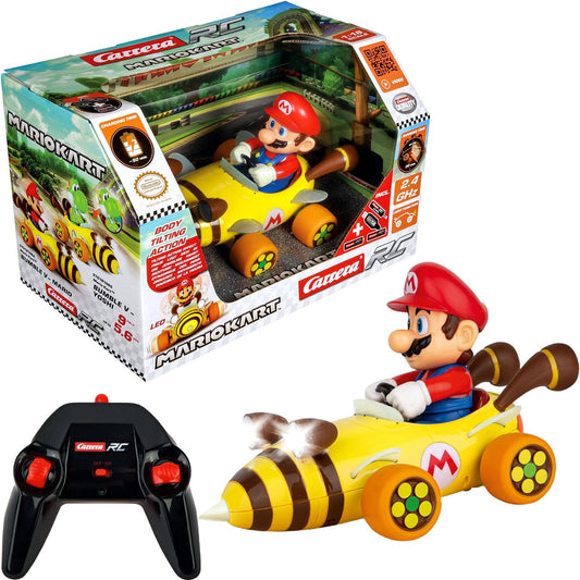 Carrera RC Mario Kart™ Bumble V, Mario Remote Controlled Car, Turbo Mushroom, Up to 9 km/h, Luminous Headlights, Interference-Free 2.4 GHz Radio Technology, from 6 Years, Action in the Living Room