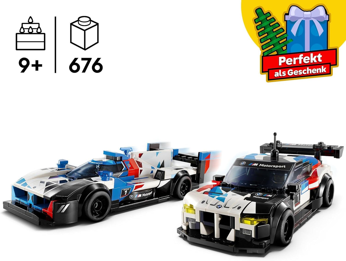 LEGO Speed Champions BMW M4 GT3 & BMW M Hybrid V8 Racing Car Toy with 2 Buildable Model Cars and 2 Racer Mini Figures, Gift for Boys, Girls from 9 Years, Model Car 76922