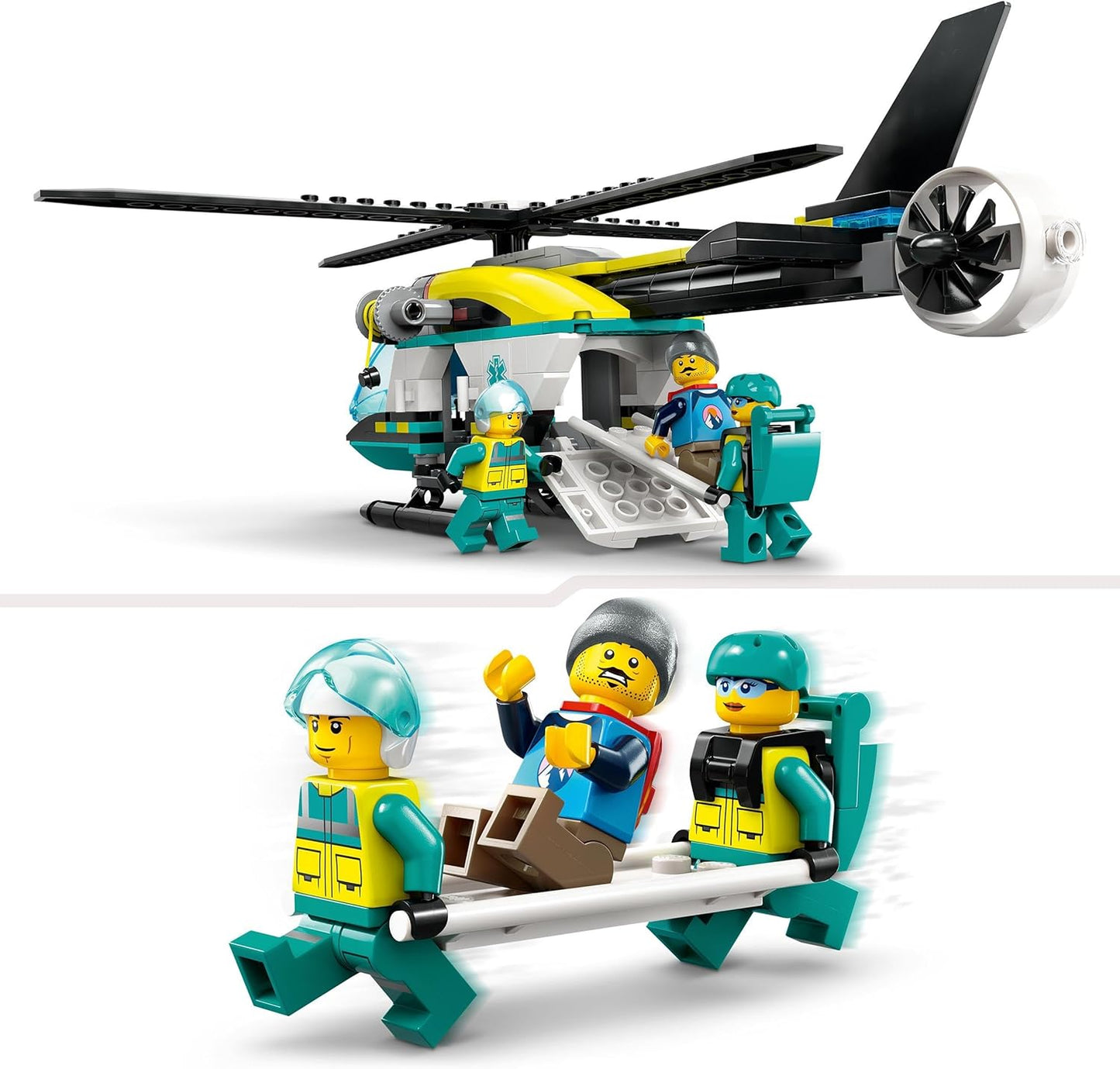 LEGO City Rescue Helicopter, Helicopter Toy for Children, Helicopter with Winch, Rotors and 3 Figures Including Pilot, Hiker and Air Saver, Gift for 6 Year Old Boys and Girls 60405