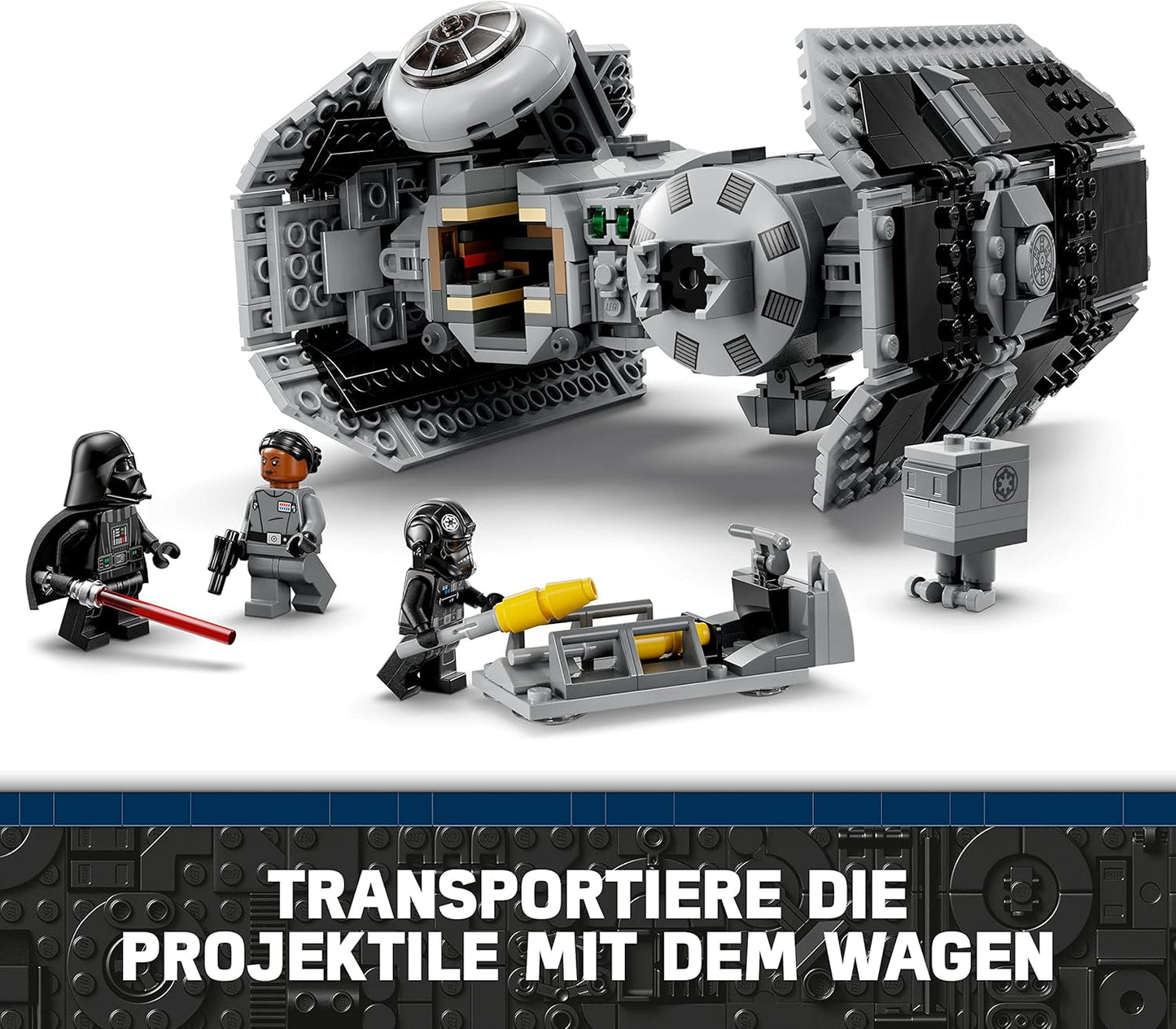 LEGO Star Wars TIE Bombe Modellbausatz mit Darth Vader Minifigur mit Lichtschwert und Gonk-Droide, baubares Spielzeug mit Starfighter als Geschenk 75347