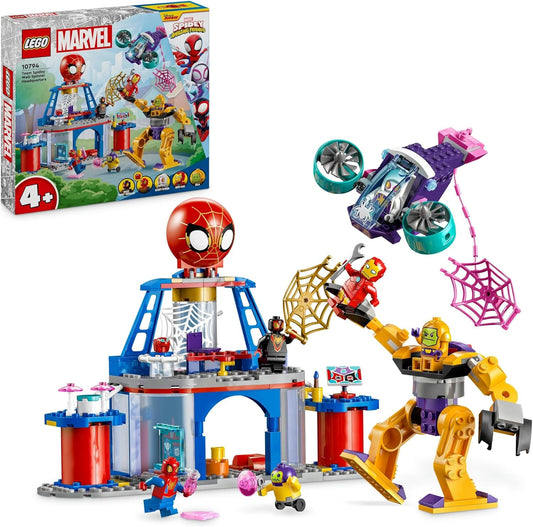 LEGO Marvel The Headquarters of Spideys Team, Spider-Man Toy with Vehicle and Mech, Gift for Boys and Girls from 4 Years, Fans of the TV Series Spidey and His Super Friends are 10794