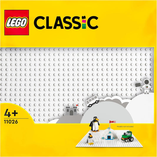 LEGO 11026 Classic White Building Plate, Square Base Plate with 32 x 32 Nubs as Base Sets, Construction Toy