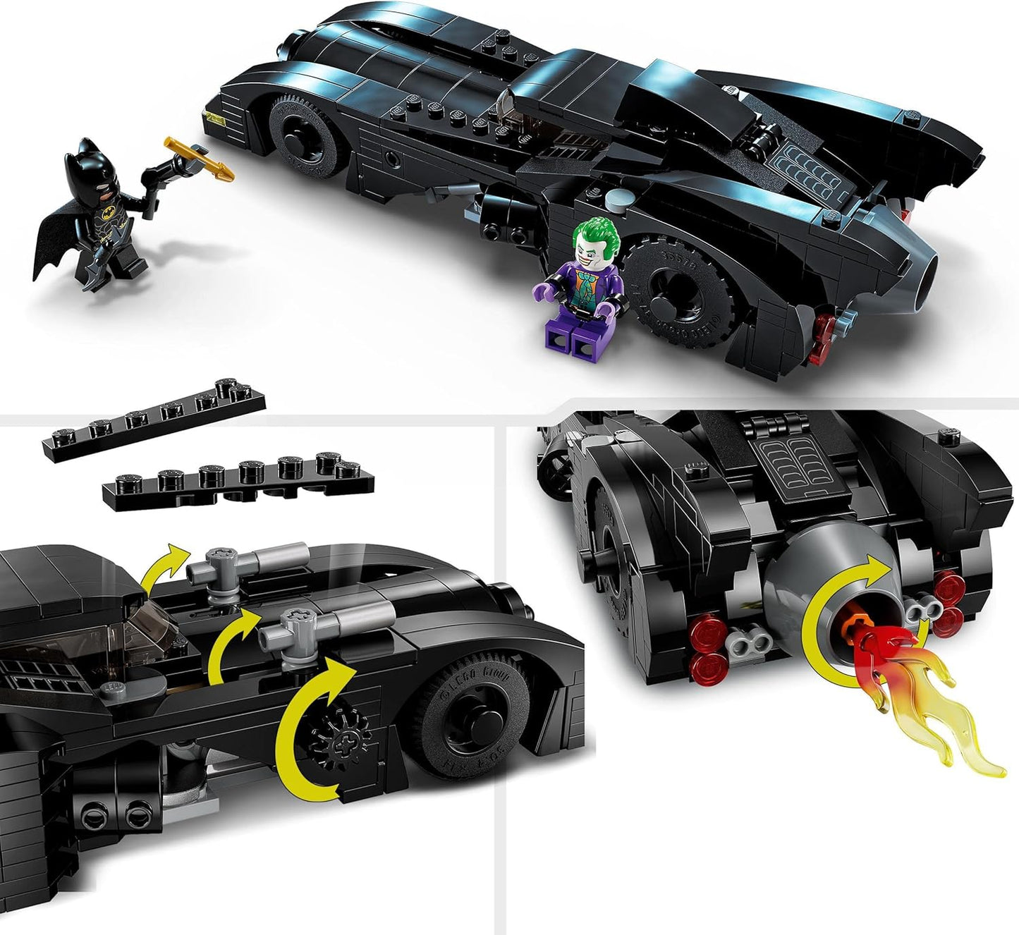 LEGO 76224 DC Batmobile: Batman Tracks the Joker Set, 1989 Batmobile Toy Car with 2 Mini Figures, Car Model of the Dark Knight with Batarang, Superhero Gift for Kids, Boys and Girls