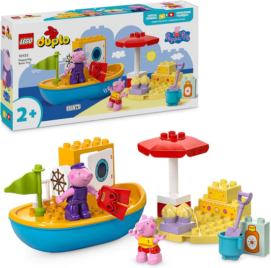 LEGO DUPLO Peppa Pig Boat Trip Toy, Early Development and Activity Toddler Toys with 2 Figures, Summer Bricks Set, Gift Idea for 2 Plus Year Old Girls & Boys 10432