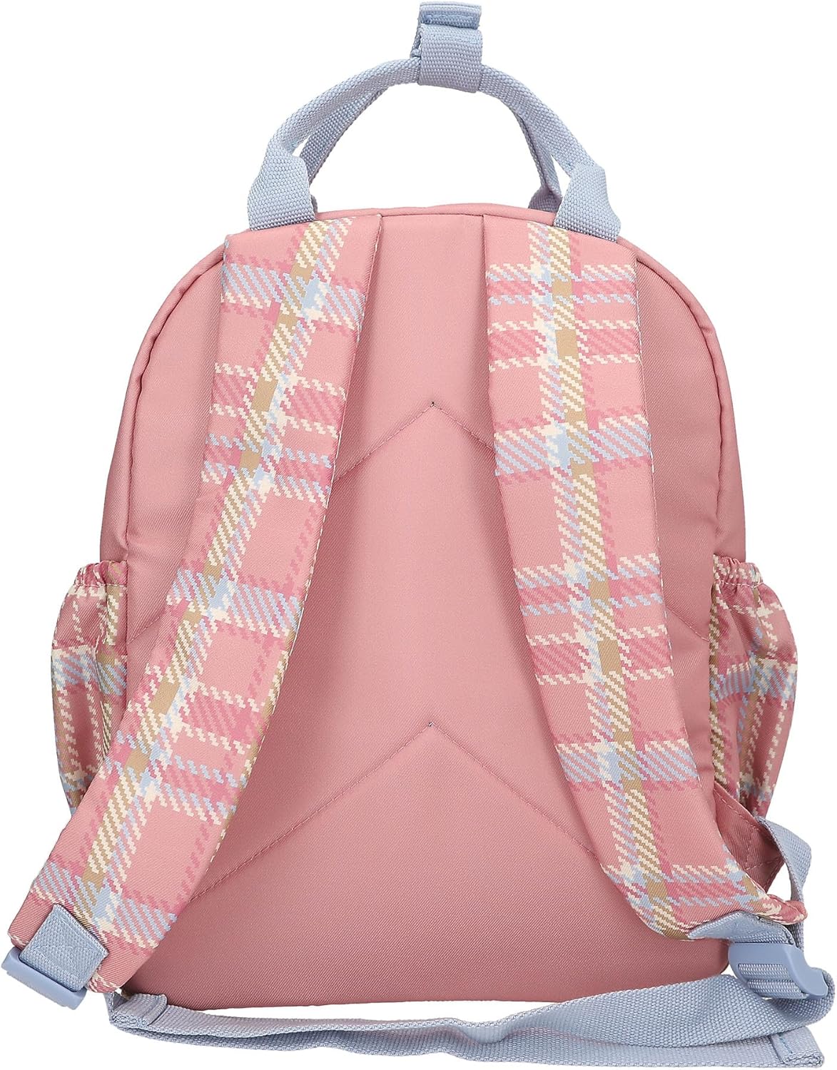 Depesche 13012 TOPModel Team Teddy Backpack in Pink, Beige and Blue, with Model Motif and Pendant, Bag with Adjustable Straps and Thermal Compartment