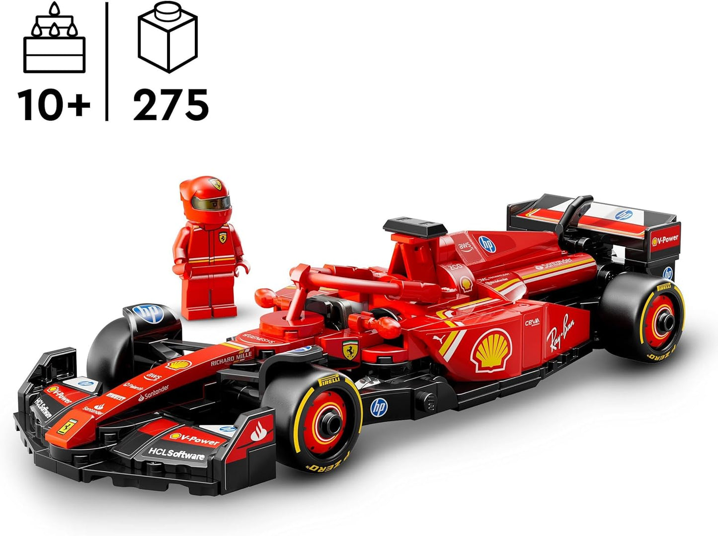 LEGO Speed Champions Ferrari SF-24 F1 Racing Car - Toy with Formula 1 Mini Figure to Collect - Construction Set for Children - Collectible - Gift for Boys & Girls from 10 Years or Adult Fans 77242