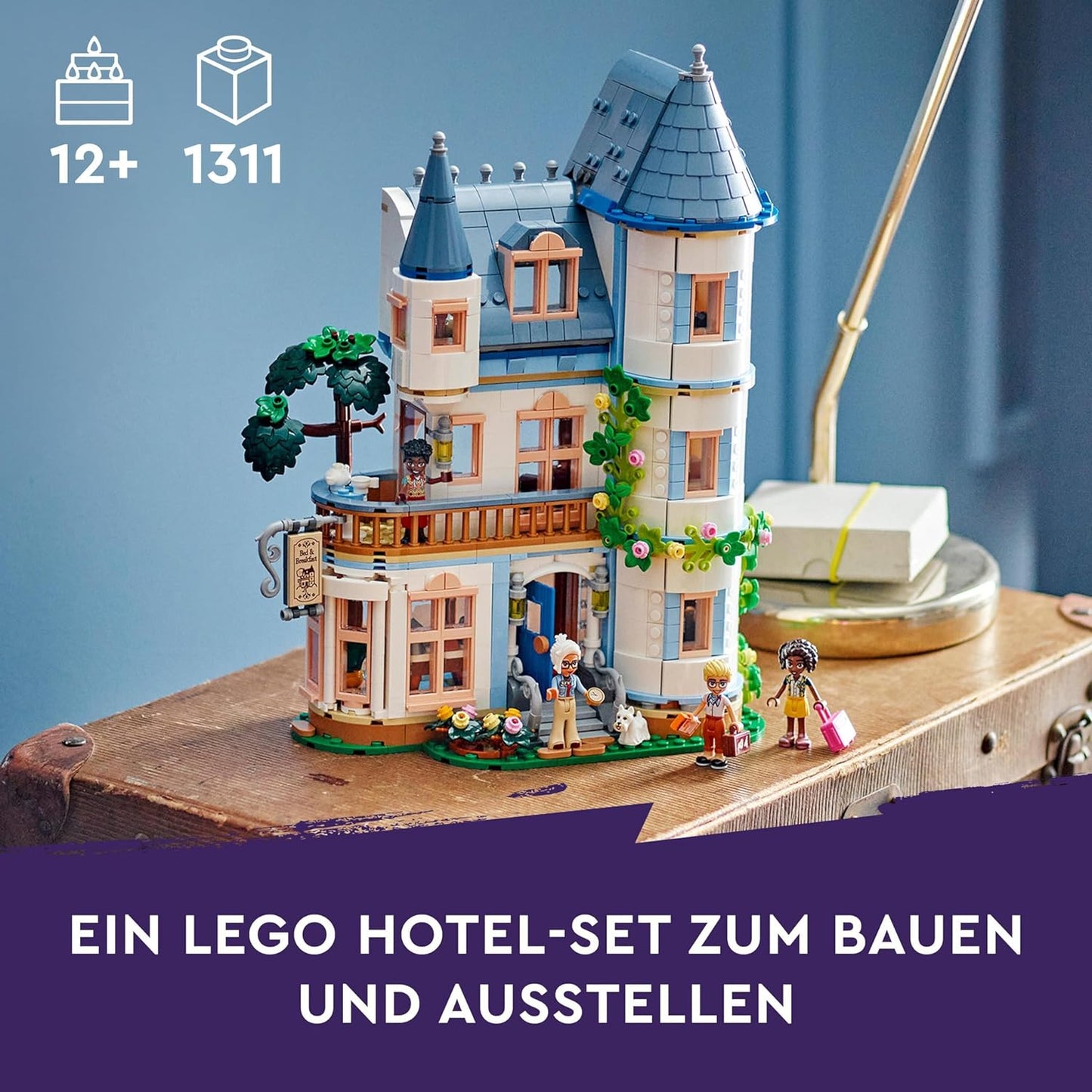 LEGO Friends Castle with Holiday Accommodation, Hotel Playset for Children and Teenagers from 12 Years with 4 Toy Figures, Dog and Accessories, Gift Idea for Girls and Boys 42638