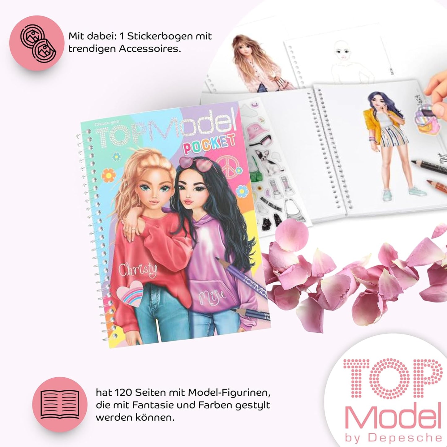 TOPModel Beauty Fun & TopModel Pocket Colouring Book - Perfect for Fashion Enthusiasts