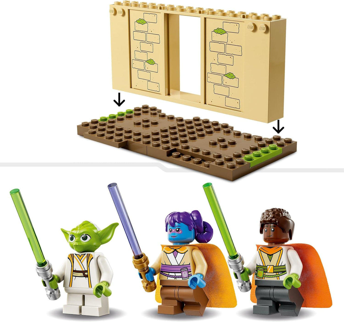 LEGO 75358 Star Wars Tenoo Jedi Temple, Game Set for Beginners with Mini Figures LYS Solay, Kai Brightstar, Master Yoda, Includes Speeder Bike and Lightsabers for Children from 4 Years