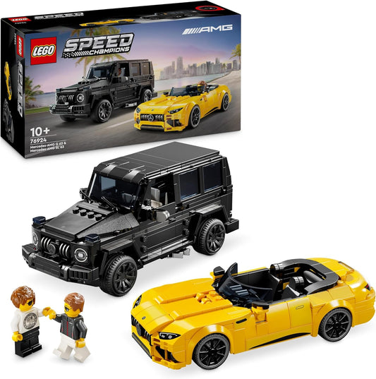 LEGO Speed Champions Mercedes-AMG G 63 & Mercedes-AMG SL 63, Construction Set with 2 Toy Cars and 2 Driver Mini Figures, Gift for Boys and Girls, Model Car Set, Racing Car Toy 76924