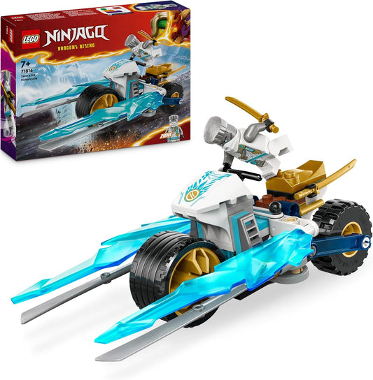 LEGO Ninjago Zanes Ice Motorcycle, Ninja Playset with 1 Mini Figure, Action Toy, Buildable Small Vehicle for Children, Gift for Boys and Girls from 7 Years 71816