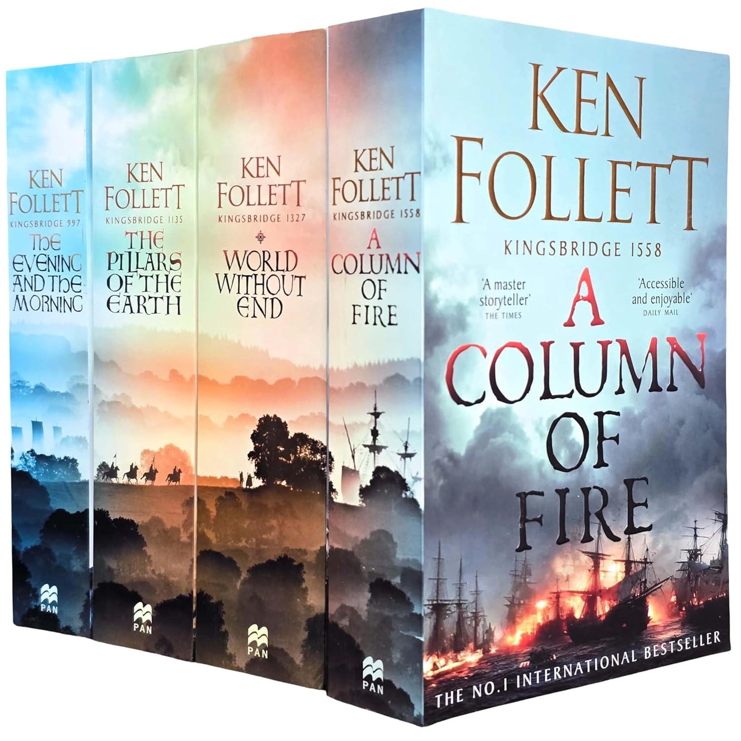 Ken Follett The Kingsbridge Novels Stories Collection 4 Books Set