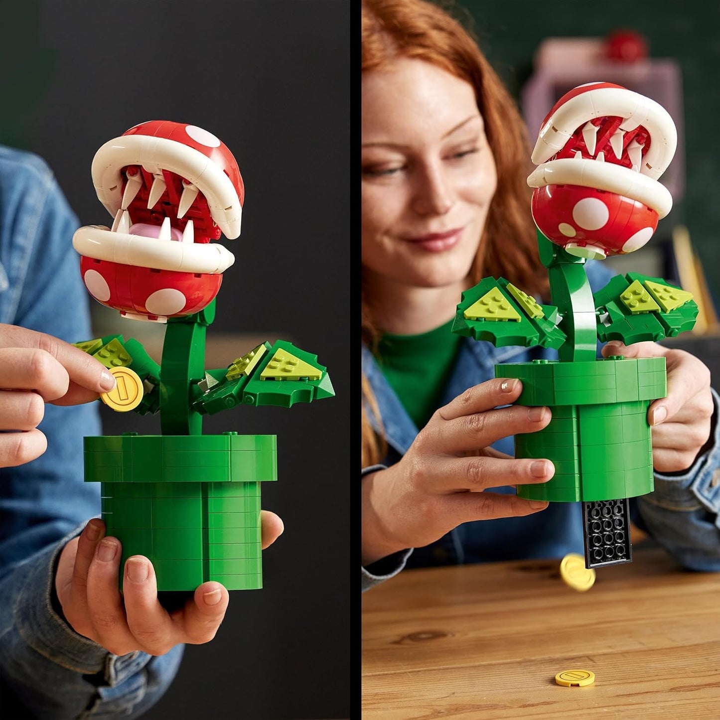 Lego Super Mario Piranha Plant Set, 71426, Movable Figure with Whistle and 2 Coin Elements, Model Kit for Adults to Build, Bedroom Decoration, Gift for Men, Women and Teenagers