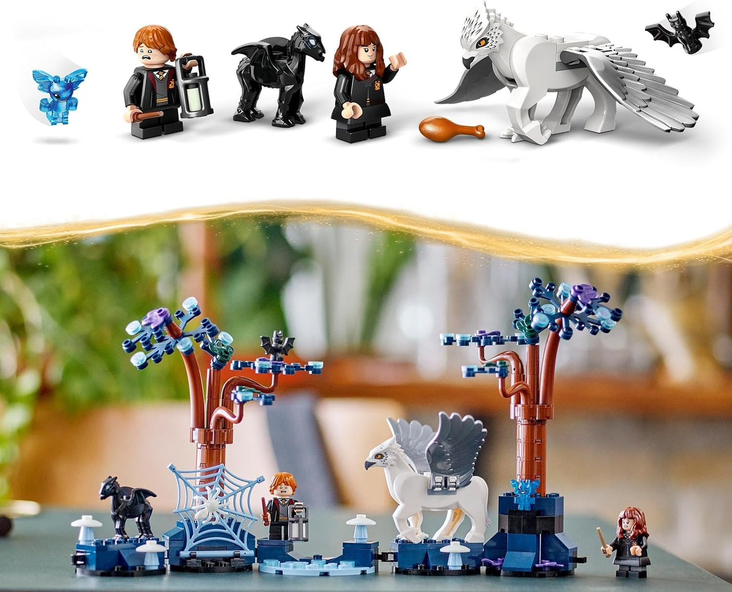 LEGO Harry Potter The Forbidden Forest: Magic Creatures Toy with Hermione and Ron Figures, Plus Fantasy Animals such as Silk Beak and Thestral, Gift for Children, Girls, Boys from 8 Years 76432