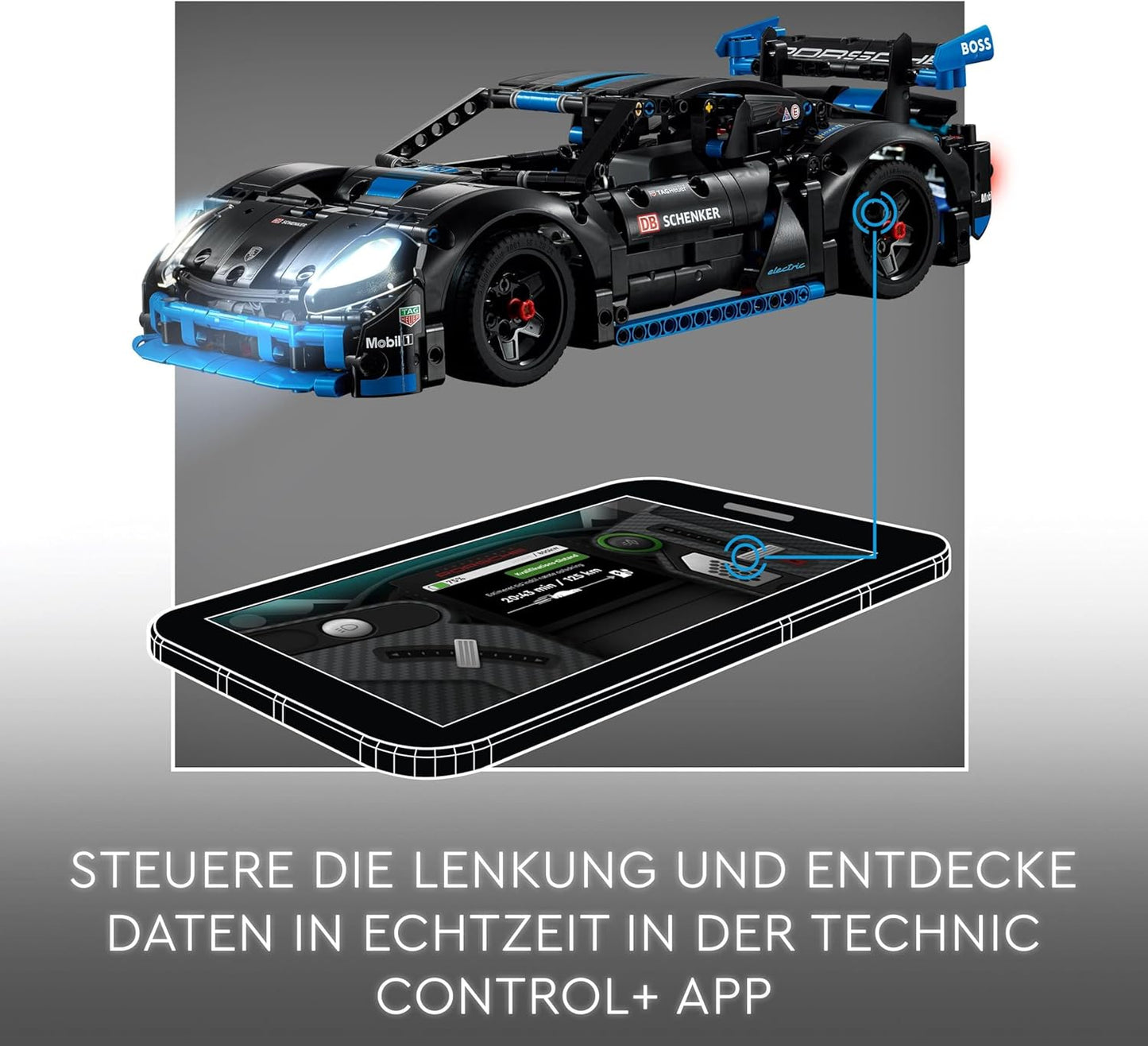 LEGO Technic Porsche GT4 e-Performance Racing Car, Remote Controlled Speedster, Interactive Model Car, Gift for Children, Construction Toy from 10 Years, 42176