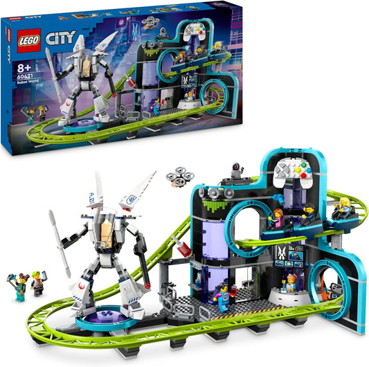 LEGO City Roller Coaster with Robot Mech, Toy Amusement Park, Play Set for Boys and Girls from 8 Years, Gift for Creative Children 60421