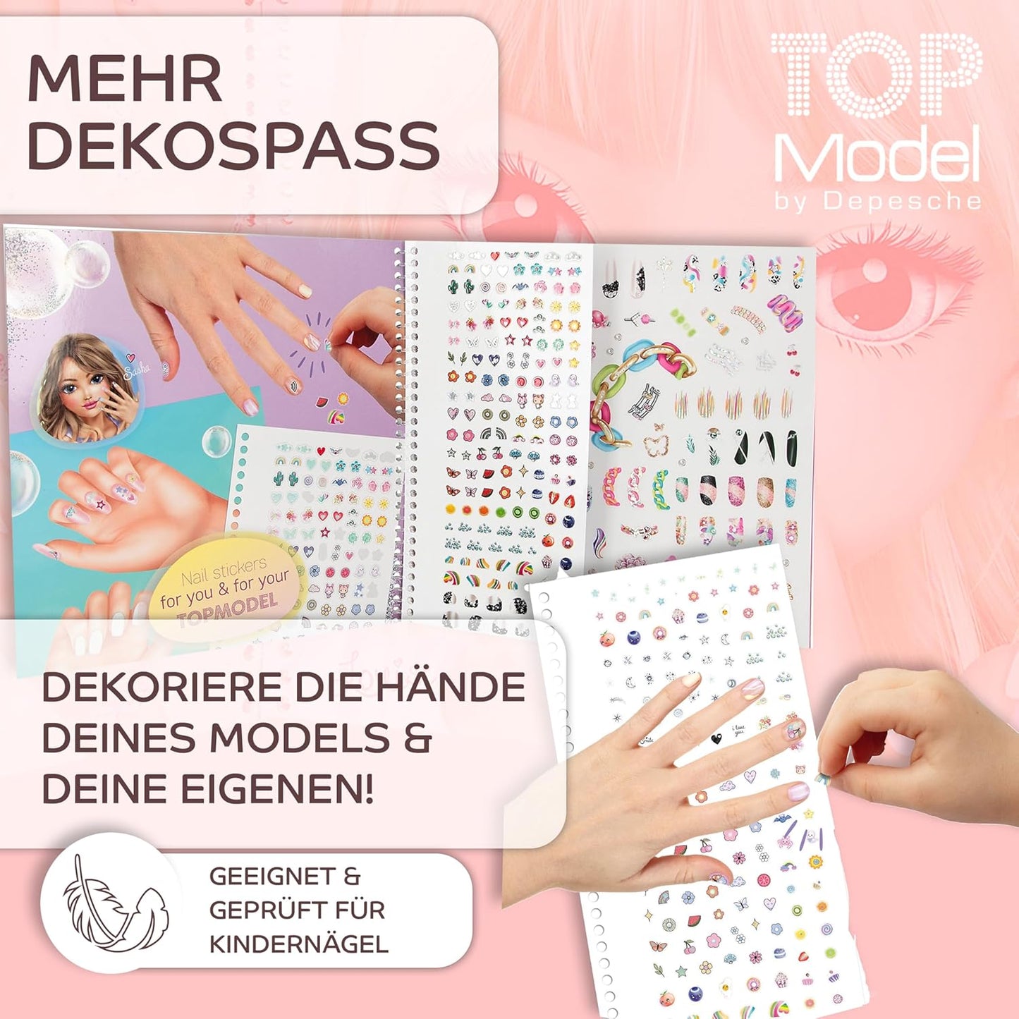 TOPModel Hand Designer Coloring Book &amp; Create Your Make-Up Coloring Book: 46 страниц для создания креативного дизайна ногтей с помощью наклеек из фольги и татуировок на ногтях, а также 20 раскрасок для макияжа