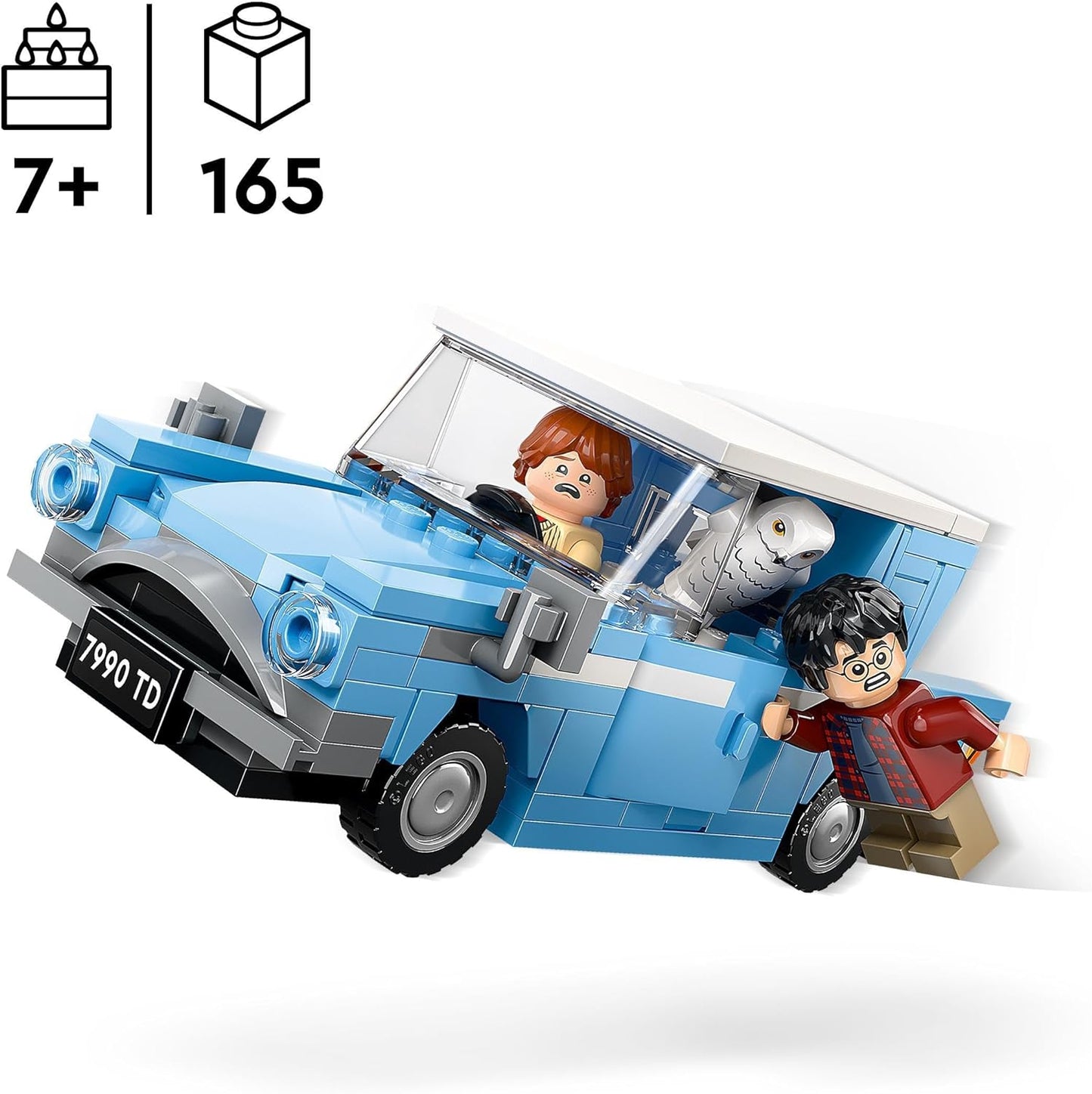 LEGO Harry Potter Flying Ford Anglia Buildable Toy Car for Children, Gift for Boys, Girls and All Fans Aged 7 and Above, Set of 2 Mini Figures Including Ron Weasley for Role Play 76424