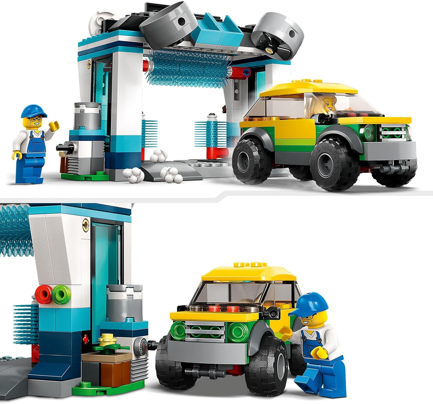 LEGO 6 City Car Wash Set with Toy Car for Children from 2 Years, Boys and Girls, Working Washing Elements and 60362 Minifigures, Vehicle Set, Small Gift Idea, 60362