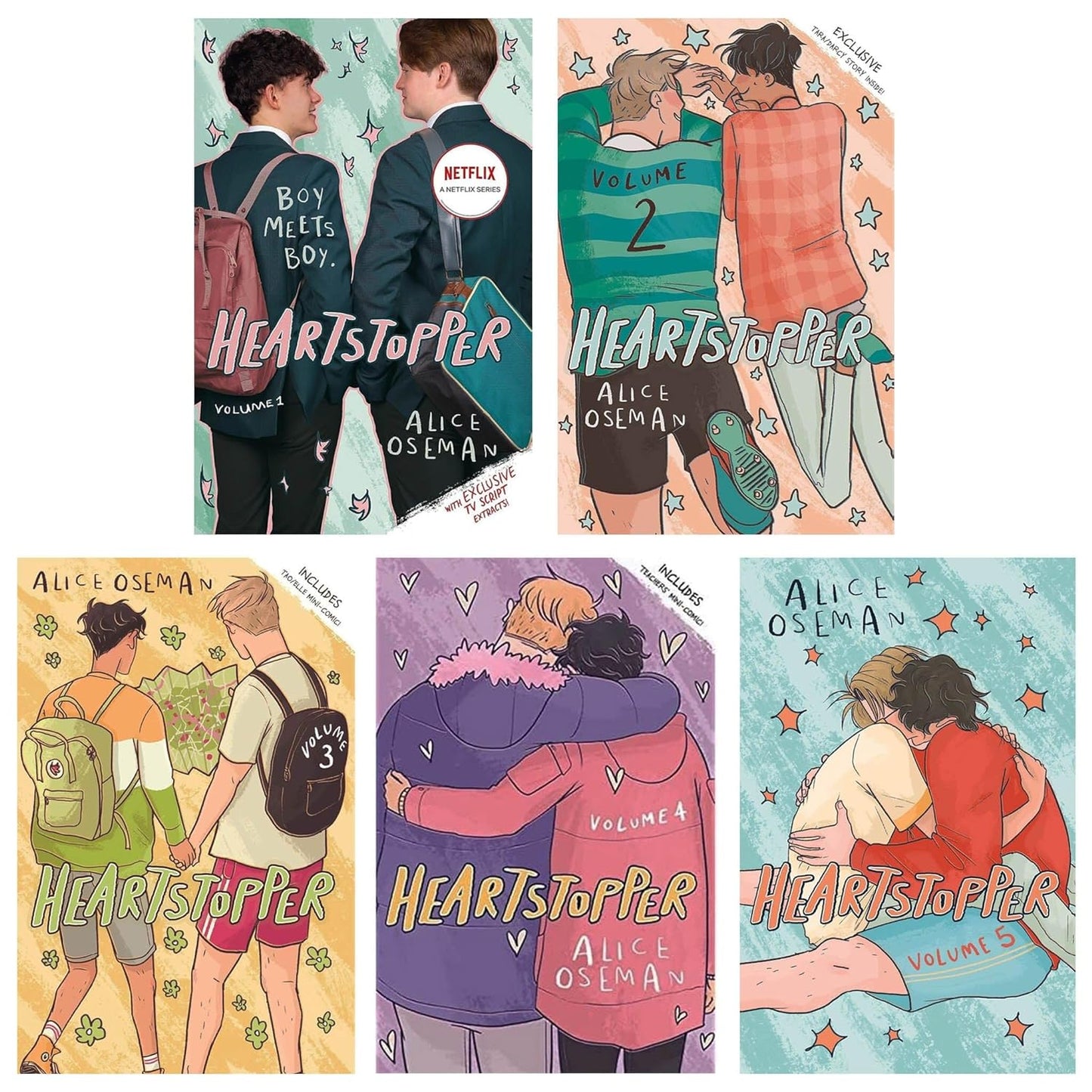 Серия Heartstopper Элис Оземан, коллекция из 5 книг (тома 1-5)